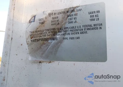 2008 Pontiac Grand Prix z USA, uszkodzony, nr VIN 2G2WP552881166610